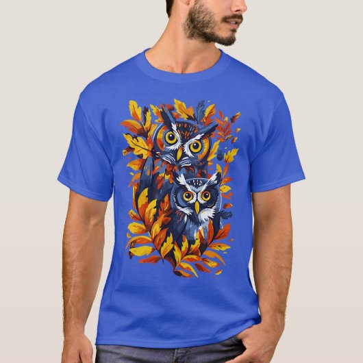 フクロウの秋 Tシャツ (正面)