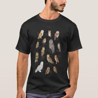 フクロウの種類キュートフクロウ Tシャツ