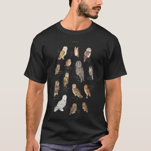 フクロウの種類キュートフクロウ Tシャツ (正面)