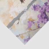 フクロウの紫の花絵を描の切り離し 薄葉紙 (詳細)