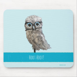 フクロウの絵画を掘り進むこと マウスパッド
