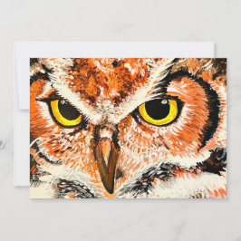 フクロウの絵画プリント シーズンカード
