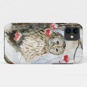 フクロウの絵画水色 Case-Mate iPhoneケース (裏面(横))