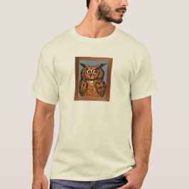 フクロウの絵画 Tシャツ