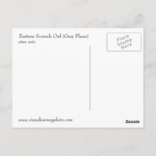 フクロウの絶叫はがき ポストカード (裏面)