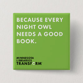 フクロウの緑ボタンので 缶バッジ