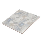 フクロウの羽,灰色,ベージュと青,鳥,光, タイル (側面)