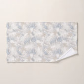 フクロウの羽，灰色，ベージュ，青，鳥，光， バスタオルセット (ハンドタオル)