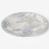 フクロウの羽，灰色，ベージュ，青，鳥，光， ペーパープレート (アングル)