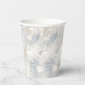 フクロウの羽，灰色，ベージュ，青，鳥，光， 紙コップ (右)