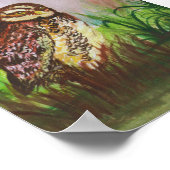 フクロウの自然の水彩壁紙の装飾 ポスター (角)