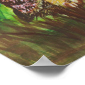 フクロウの自然の水彩壁紙の装飾 ポスター (角)