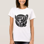 フクロウの舞い降りる円 Tシャツ (正面)