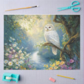 フクロウの花と森の切り離し 薄葉紙 (クラフト)