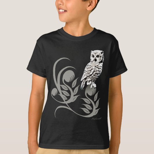 フクロウの芸術のワイシャツ Tシャツ (正面)