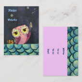 フクロウの芸術の捕獲物Aの落下星 名刺 (正面/裏面)