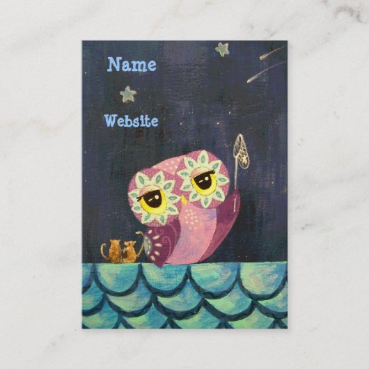 フクロウの芸術の捕獲物Aの落下星 名刺 (正面)