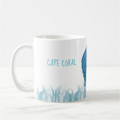 フクロウの芸術を掘り進む岬珊瑚のフロリダ コーヒーマグカップ (左)