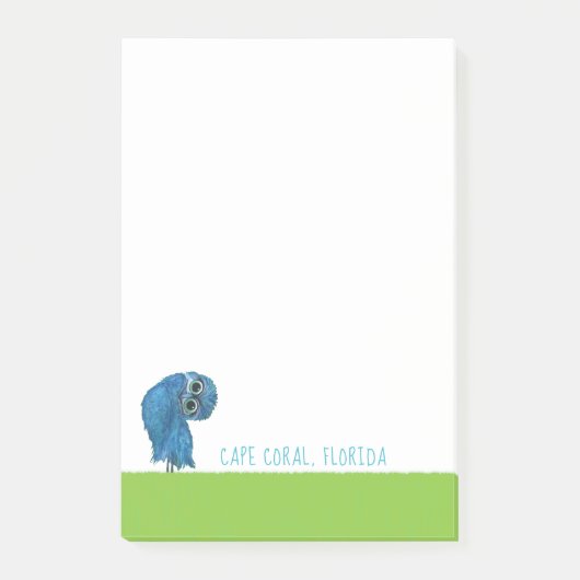 フクロウの芸術を掘り進む岬珊瑚のフロリダ ポストイット (正面)