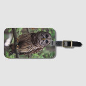 フクロウの荷札の鉄輪 ラゲッジタグ (正面横)