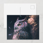 フクロウの葉書で特別挨拶を送る ポストカード (正面/裏面)