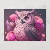 フクロウの葉書で特別挨拶を送る ポストカード (正面)