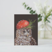 フクロウの葉書を飾る ポストカード (スタンド正面)