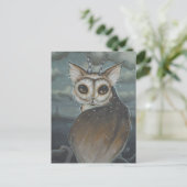 フクロウの葉書 ポストカード (スタンド正面)