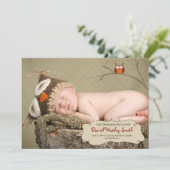 フクロウの誕生の発表 案内状 (スタンド正面)