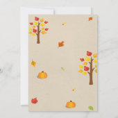 フクロウの誕生日の招待フクロウの招待秋少年 招待状 (裏面)