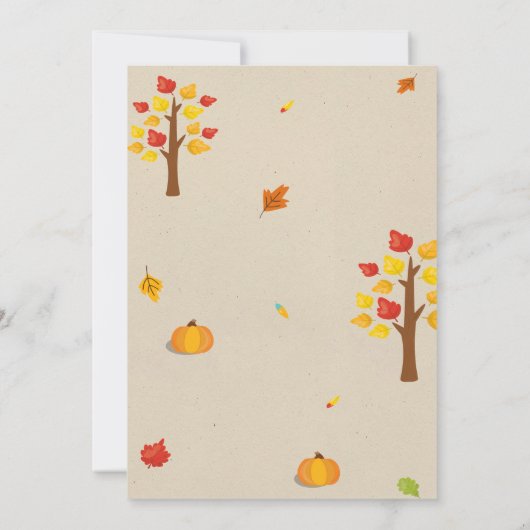 フクロウの誕生日の招待フクロウの招待秋少年 招待状 (裏面)