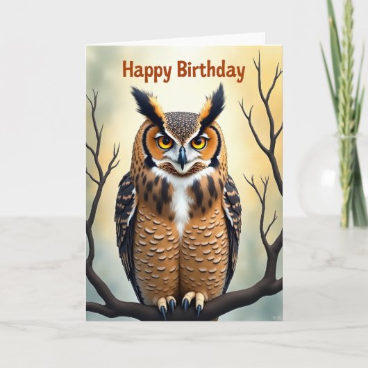 フクロウの誕生日カード カード (正面)