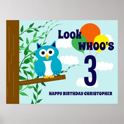 フクロウの誕生日 ポスター (正面)