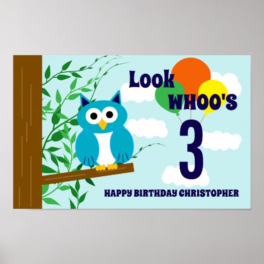 フクロウの誕生日 ポスター (正面)