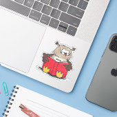 フクロウの読書ステッカー シール (ノートパソコンとiPhone)