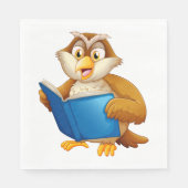 フクロウの読書 スタンダードランチョンナプキン (正面)