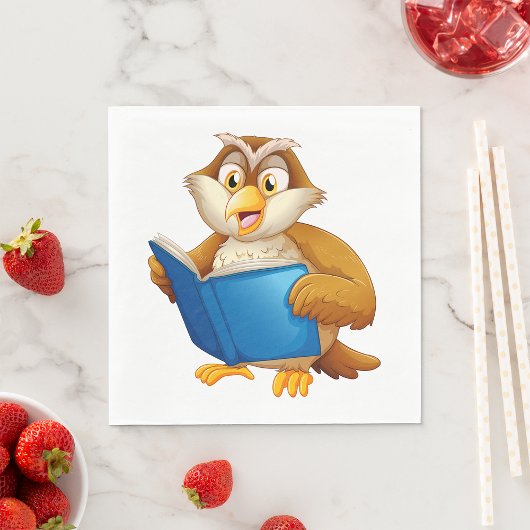フクロウの読書 スタンダードランチョンナプキン