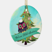 フクロウの賢く古いパン屋のクッキーの木のクリスマスのオーナメント セラミックオーナメント (右)