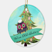 フクロウの賢く古いパン屋のクッキーの木のクリスマスのオーナメント セラミックオーナメント (左)