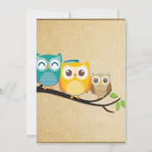 フクロウの赤ちゃんシャワーの招待の時期を推測する 招待状 (裏面)