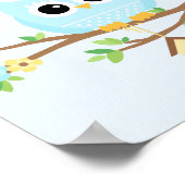 フクロウの赤ちゃん男の子 青い 個人用ポスター ポスター (角)