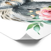 フクロウの赤ちゃん　森の動物の保育園　| かわいい壁のプリント ポスター (角)