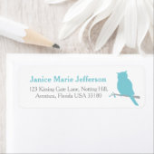 フクロウの輪郭シルエット返信用返信住所 シール (インサイチュ)