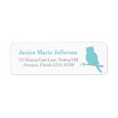 フクロウの輪郭シルエット返信用返信住所 シール (正面)