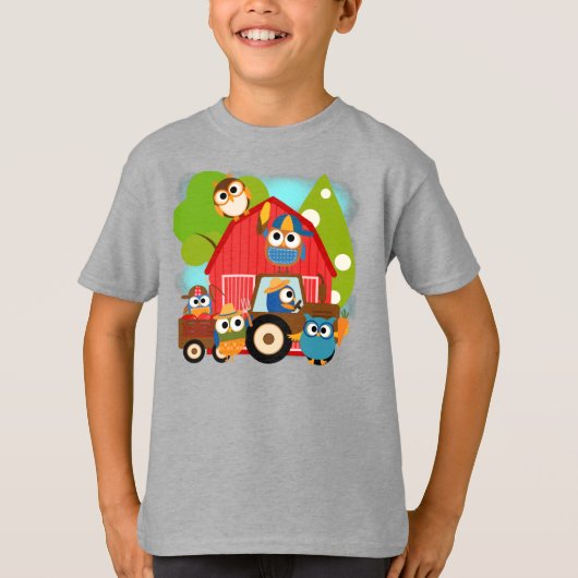 フクロウの農家 Tシャツ (正面)