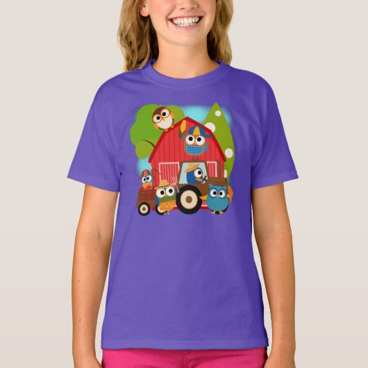 フクロウの農家 Tシャツ (正面)