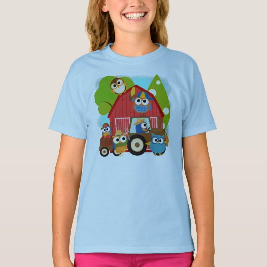 フクロウの農家 Tシャツ (正面)