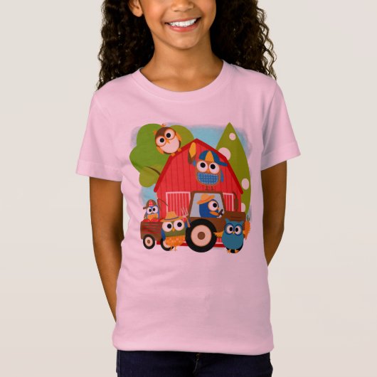 フクロウの農家 Tシャツ (正面)