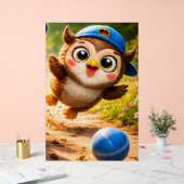 フクロウの遊び時間の鮮やかな縦型保育園の壁のポスター アクリルサイン (ウェディング)