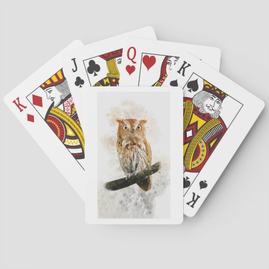 フクロウの野生生物遊のカード トランプ (裏面)